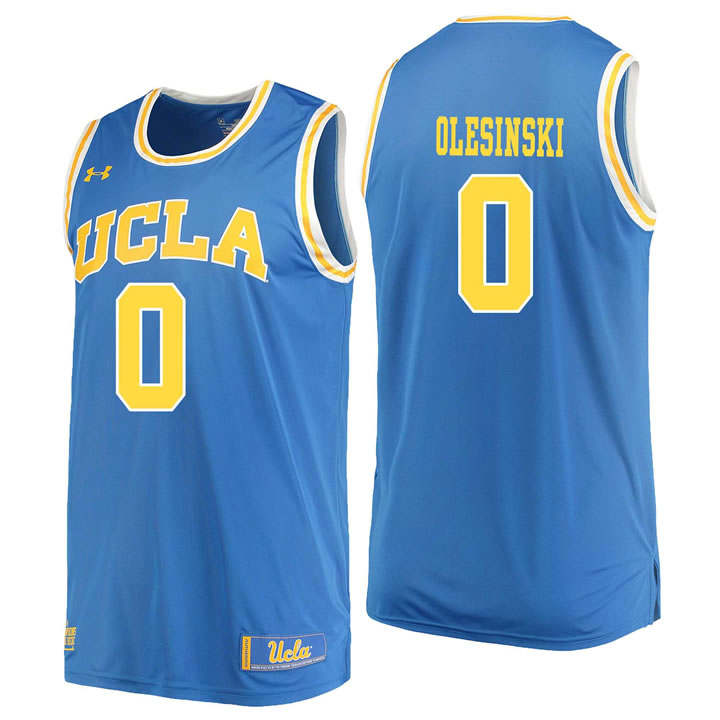 UCLA Bruins #0 Alex Olesinski Blue College Basketball Jersey
